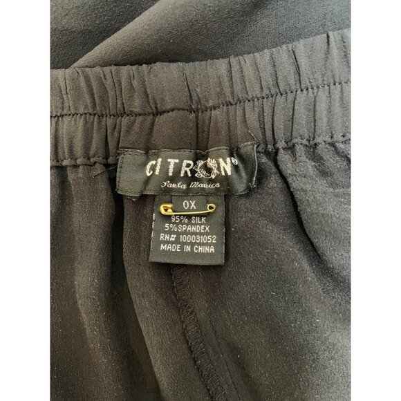 Citron Santa Monica Womens 0X Black Wide-Leg Pants 95% Silk 5% Spandex - Picture 4 of 4